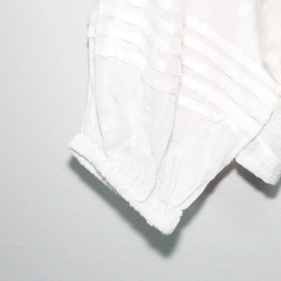 Cleobella Anthropologie Antonia Button Peasant Blouse White Boho Small H13419 - Picture 4 of 11